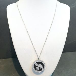 Doodle Aromatherapy Pendant / Silver Dog Necklace